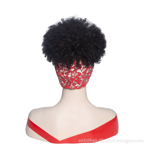 Aishili wholesale wig with headband attached Afro curly headband wigs for black women